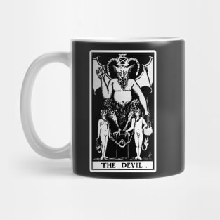 XV. The Devil Tarot Card | Black and white Mug